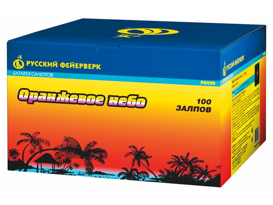 Фейерверк - батарея салютов Оранжевое небо